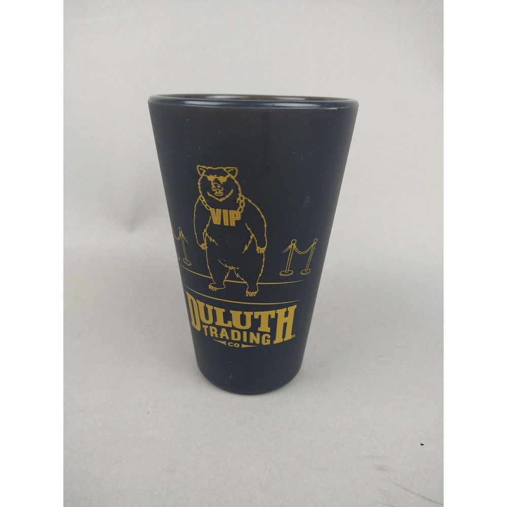 Duluth Trading Co Silipint Silicone Pint Glass 16oz VIP Bear Black Gold Tumbler